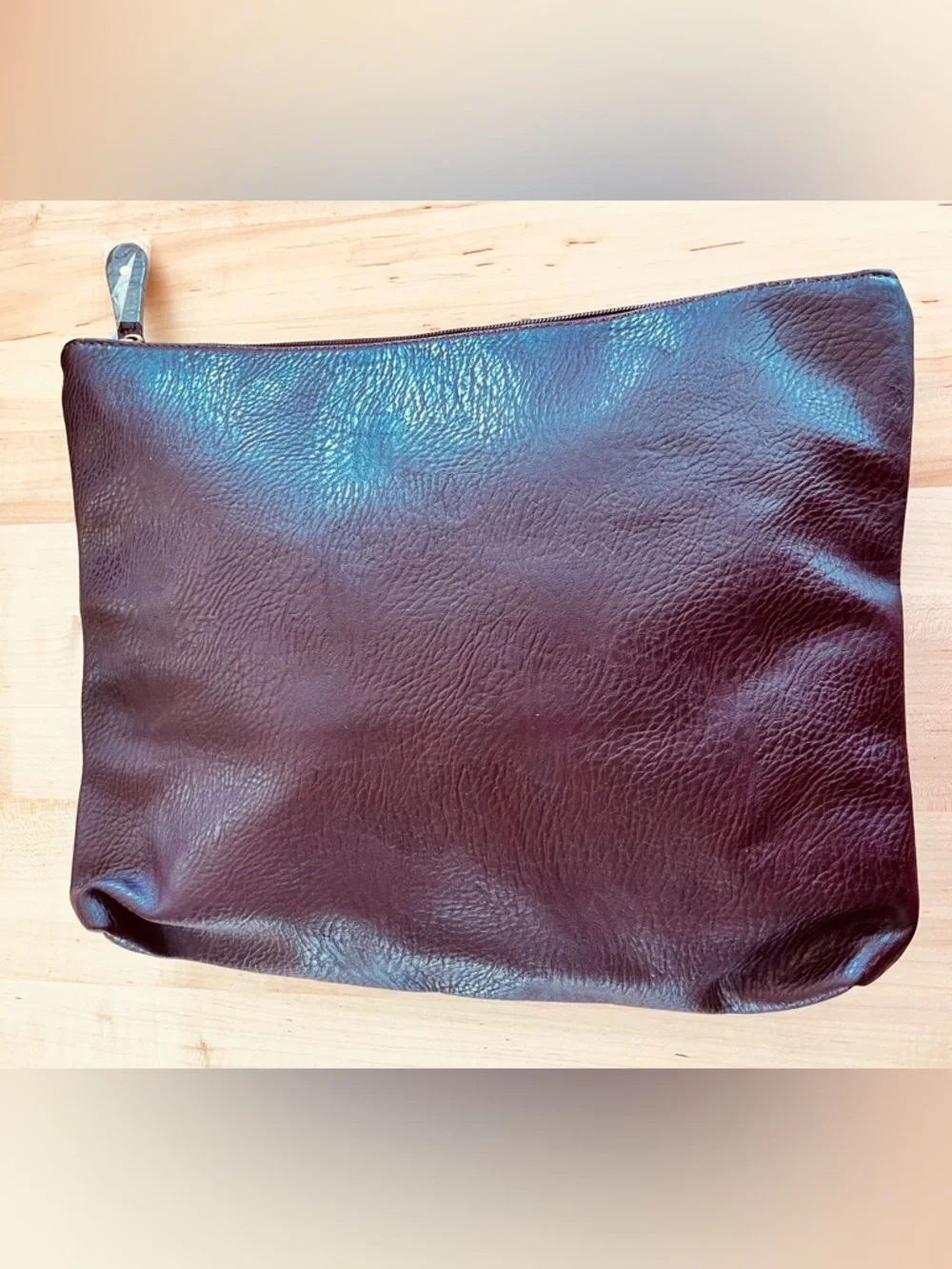 Free People Burgundy Faux Leather Clutch/Pouch/Laptop Case NWOT